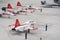 Turkish Stars, Turkish Air Force aerobatic demonstration team display in Istanbul Ataturk Airport during Teknofest Istanbul,