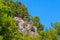 Turkish Taurus Mountains in the Kemer region of Antalya province. Background with copy space