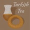 Turkish Tea Cup with traditional bagel
