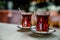 Turkish tea in national glass tea cups