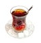 Turkish tea with traditional crystal glass