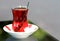 Turkish tea with traditional tea glass