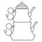 Turkish teapot icon, outline style