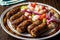 Turkish Tekirdag or inegol Kofte with Piyaz Salad / Kofta