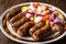 Turkish Tekirdag or inegÃ¶l Kofte with Piyaz Salad / Kofta
