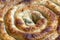 Turkish Tepsi Boregi, Round Borek, Tray pastry Turkish name; rulo borek