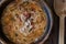 Turkish Traditional Vermicelli Soup in a wood0en bowl / Tel sehriye corbasi.