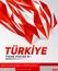 Turkiye Turkey theme modern poster, vector template illustration
