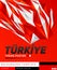 Turkiye Turkey theme modern poster, vector template illustration, turkish flag colors