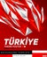 Turkiye Turkey theme modern poster, vector template illustration, turkish flag colors