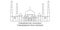 Turkmenistan, Ashgabat, Turkmenbashi Ruhy Mosque travel landmark vector illustration