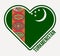 Turkmenistan heart flag badge.