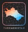 Turkmenistan map design.