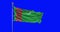 Turkmenistan national flag waving footage. Chroma key