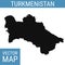 Turkmenistan vector map with title