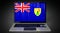 Turks and Caicos Islands - country flag and binary code on laptop screen