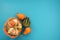 Turks turban squash with orange and green ornamental gourds