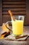 Turmeric golden milk latte with cinnamon sticks and honey. Detox liver fat burner, immune boosting, anti inflammatory drink