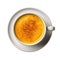 Turmeric Latte On White Plate, On White Background