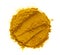 Turmeric powder, curcuma spice isolated on white background