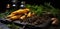 Turmeric Rhizomes on Slate Cutting Boar