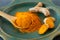 Turmeric root and powder