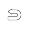 Turn back arrow line icon