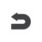 Turn back arrow vector icon