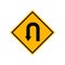 Turn back road sign, illustration traffic