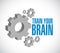 turn on the brain gear sign concept design