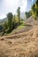 Turn on Dirt Road and Forest Landscape on Krasnaya Polyana. Sochi. Russia