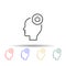 Turn on, head, power multi color style icon. Simple thin line, outline vector of creative thinking icons for ui and ux, website or