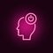 Turn on, head, power neon icon. Elements of Creative thinking set. Simple icon for websites, web design, mobile app, info graphics