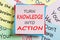 Turn Knowledge Into Action Concept