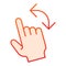 Turn left gesture flat icon. Swipe vector illustration isolated on white. Flick to left gradient style design, designed