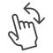 Turn left gesture line icon. Swipe vector illustration isolated on white. Flick to left outline style design, designed