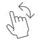 Turn left gesture thin line icon. Swipe vector illustration isolated on white. Flick to left outline style design