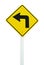 Turn left traffic sign isolated