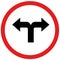 Turn left or turn rightn sign