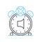 turn off alarm clock line icon, outline symbol, vector illustration, concept sign