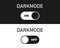 Turn on off dark mode set. Dark theme on your device or site. Dark Mode Toggle Switch. Vector EPS 10