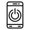 Turn off smartphone icon, outline style