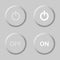 Turn off and turn on buttons. Neumorphism. Power button icon off on