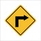 Turn Right Road Traffic Sign Isolated Vector