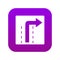 Turn right traffic sign icon digital purple