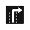 Turn right traffic sign icon, simple style