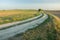 Turn on a sandy country road. The landscape of the Polish countr