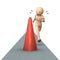 Turnaround point and big cone. A runner who runs while sweating. Hard running.