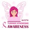 Turner Syndrome awareness month is celebrated ib February. Pink butterfly symbol vector on white background . Believe in miracles