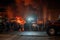 Turnhout, Antwerp, Belgium, 28th of January, 2024, Standoff in Smoke: Tractors at the Heart of Turnhout Protest